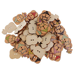 50 Pièces 25mm Marguerite Fleur En Bois 2-Boutons Pour Artisanat Artisanat Scrapbooking