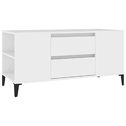 Maison Chic Meuble TV scandinave - Banc TV pour salon Blanc 102x44,5x50 cm Bois d'ingénierie -MN53387