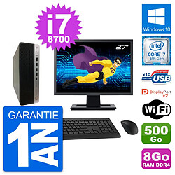 PC HP ProDesk 600 G3 SFF Ecran 27" i7-6700 RAM 8Go Disque 500Go Windows 10 Wifi · Occasion 