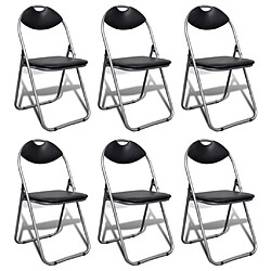 vidaXL Chaises à manger pliables lot de 6 noir similicuir et acier 