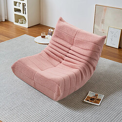 LBF Fauteuil pouf, velours peluche, mousse haute densité, canapé pouf, fauteuil de salon - Rose