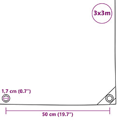 vidaXL Bâche 650 g / m² 3 x 3 m Blanc pas cher