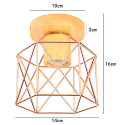 Stoex Plafonnier Moderne Lampe de Plafond Rétro Vintage, Abat-Jour en Forme de Cage en Métal, Pour Cuisine, Chambre À Coucher, Salon, Or Rose pas cher