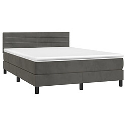 Avis Sommier à lattes LED,Cadre à lattes de lit avec matelas pour Adulte Gris foncé 140x200 cm -MN94997