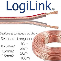 Cable enceintes audio Logilink pour sonorisation et Home cinéma 0.75 x 100m