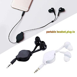 GUPBOO 3.5mm câble rétractable écouteur intra-auriculaire casque Portable casque insertion directe fil rétractable pour téléphone MP3 