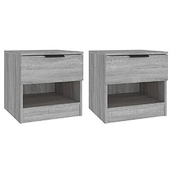 Maison Chic Lot de 2 Tables de chevet,Table de nuit,Table d'appoint pour salon Sonoma gris Bois d'ingénierie -MN38575