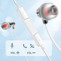 Acheter Écouteurs Filaires Lightning Intra-auriculaires Microphone Boutons LinQ Blanc