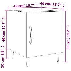 vidaXL Tables de chevet 2 pcs blanc 40x40x50 cm bois d’ingénierie pas cher