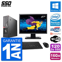 PC Fujitsu E720 E85+ DT Ecran 27" Intel G3220 RAM 16Go SSD 120Go Windows 10 Wifi - Occasion