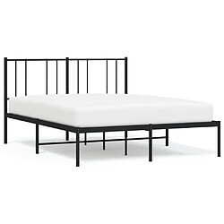 Maison Chic Lit adulte - Cadre de lit métal avec tête de lit,Structure du lit Contemporain pour chambre noir 160x200 cm -MN72382