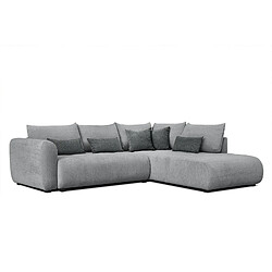 Courtois Laville Canapé d'angle droit 5 places gris convertible - Soreno 