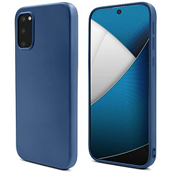 Moozy Lifestyle. Coque conçue pour Samsung S20, bleu nuit – Coque en silicone liquide avec finition mate et doublure en microfibre douce.