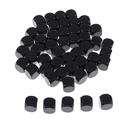 dés numérique Dés Polyédrique Mathématique 16mm 50 Pièces Rondes Dés D6 Six Faces RPG Gaming Dice Cadeau Noir