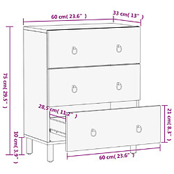 vidaXL Armoire latérale 60x33x75 cm bois massif de manguier pas cher