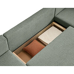 Avis Bestmobilier Topaze - canapé panoramique en U - 7 places - convertible avec coffre - en tissu velours relief