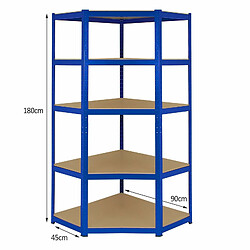 Acheter Monstershop Monster Racking - Rayonnage d'Angle T-Rax en Acier Sans Boulons Bleu 90cm x 45cm x 180cm