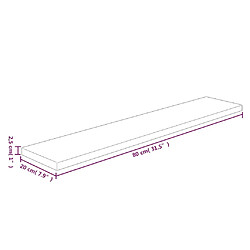 Acheter vidaXL Panneau d'étagère 80x20x2,5 cm Bois de chêne massif non traité