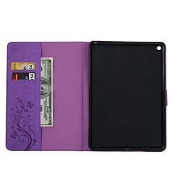 Acheter Wewoo Smart Cover Violet pour iPad 4 fleurs pressées motif papillon flip horizontal étui en cuir PU avec boucle magnétique et titulaire fentes cartes porte-monnaie