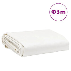 vidaXL Bâche blanc Ø 3 m 650 g/m² pas cher