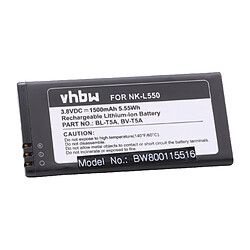 vhbw Li-Ion batterie 1500mAh (3.8V) pour téléphone portable mobil smartphone comme Nokia BL-T5A, BV-T5A