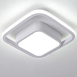 Stoex Plafonnier Moderne Lampe de Plafond Blanc Minimaliste À Led Luminaire Plafonnier Carré Créatif Pour Chambre À Coucher, Café, Bureau (Blanc Froid) 