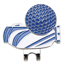 pince pour chapeau de golf avec marqueur magnétique amovible pour balle de golf bleu