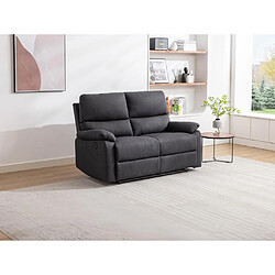 Vente-Unique Canapé 2 places relax électrique en tissu gris anthracite LUNANO 