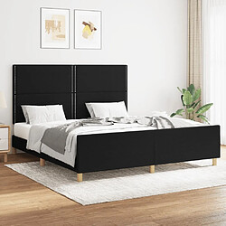 Maison Chic Cadre/structure de lit avec tête de lit pour adulte - Lit Moderne Chambre Noir 160x200 cm Tissu -MN72283