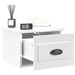 Avis vidaXL Table de chevet murale blanc brillant 41,5x36x28 cm