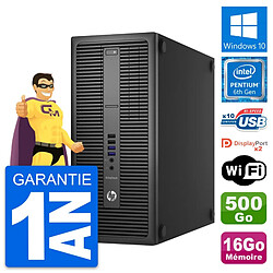 PC Tour HP EliteDesk 800 G2 Intel G4400 RAM 16Go Disque 500Go Windows 10 Wifi - Occasion