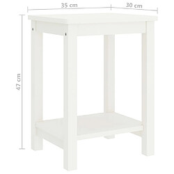 vidaXL Table de chevet blanc 35x30x47 cm bois de pin massif pas cher