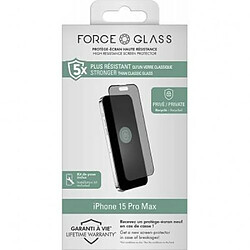 Acheter Force Glass Protection d écran Forceglass Verre trempé 2,5D confidentialité iPhone 15 Pro Max