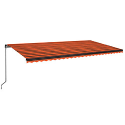 Maison Chic Auvent manuel rétractable,Store manuel de porte 600x350 cm Orange et marron -GKD79143