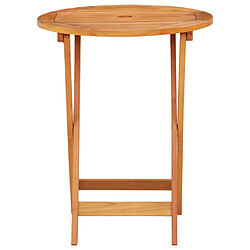 vidaXL Table de jardin pliable Ø60x75 cm Bois d'eucalyptus solide