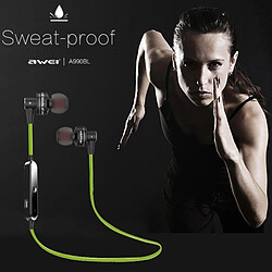 Wewoo Ecouteur Bluetooth pour iPhone sans fil Sport écouteurs stéréo avec contrôle de micro support Handfree Appel Samsung HTC Sony et Smartphones Vert pas cher