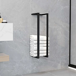 Maison Chic Porte-serviette mural,Étagère pour serviettes,Barre porte-serviett pour salle de bain Noir 12,5x12,5x60 cm Fer -GKD43817