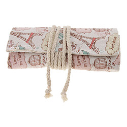 Boîte de rangement pour pinceaux Romantique Tour Crayon Porte-Crayons, Toile Voyage Dessin Crayons Roll Up Pochette Insertion Tenir Étudiants Stylo Sac Organisateur Pour 36 Art Coloré Crayons Stylos Brosses