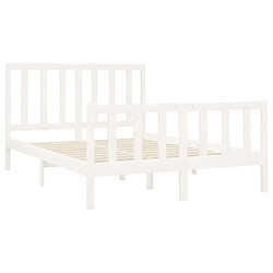 Acheter Maison Chic Lit Moderne Chambre - Cadre/structure de lit pour adulte Blanc Bois de pin massif 140x200 cm -MN71041