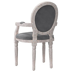 Maison Chic Chaises à manger,Chaise pour cuisine gris foncé 54x56x96,5 cm velours -MN11734 pas cher