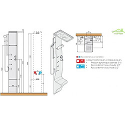 Colonne de douche NOVELLINI DRESS PLUS 213 cm