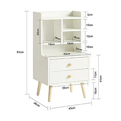 SoBuy FBT100-W Table de Chevet Table de Nuit Bout de Canapé avec étagères et tiroirs