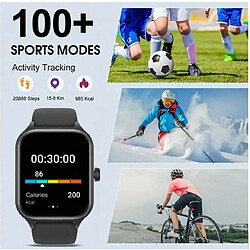 Brand 0 Montre connectée de sport pour l'extérieur, appel sans fil, rappel d'informations, montre de sport Noir