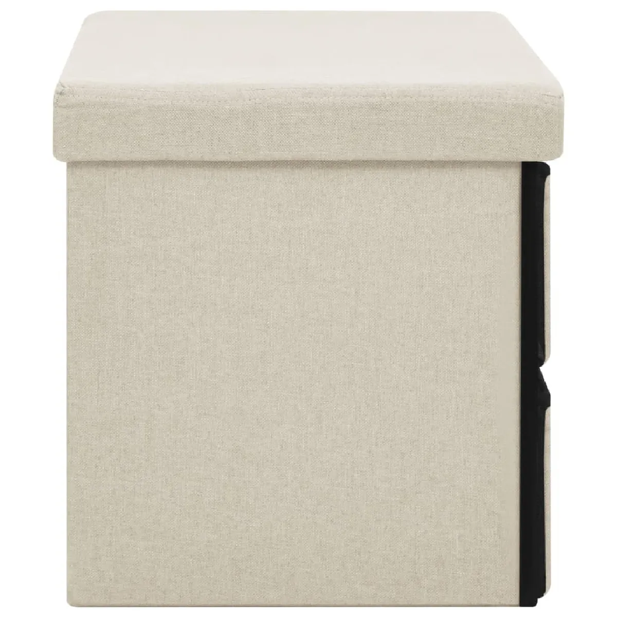 Acheter Maison Chic Banc de rangement | Meuble de rangement d'Entrée | Coffres d'Intérieur pliable Blanc crème 76x38x38 cm Faux lin -MN67320