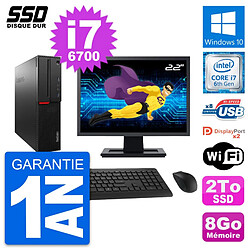 PC Lenovo M800 SFF Ecran 22" Intel Core i7-6700 RAM 8Go SSD 2To Windows 10 Wifi · Occasion 