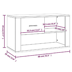 vidaXL Armoire à chaussures Gris béton 80x35x45 cm Bois d'ingénierie pas cher