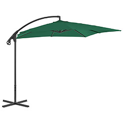 vidaXL Parasol de jardin en porte-à-faux avec mât en acier vert