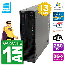 PC Lenovo ThinkCentre M82 SFF i3-3220 RAM 8Go Disque 250Go Graveur DVD Wifi W7 - Occasion