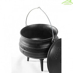 Farm-Mdlt Chaudron africain avec pieds pot en fonte avec couvercle 6L, 9L ou 13L - Sans trépied pas cher