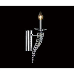 Luminaire Center Applique murale Santo 1 Ampoule chrome poli/cristal